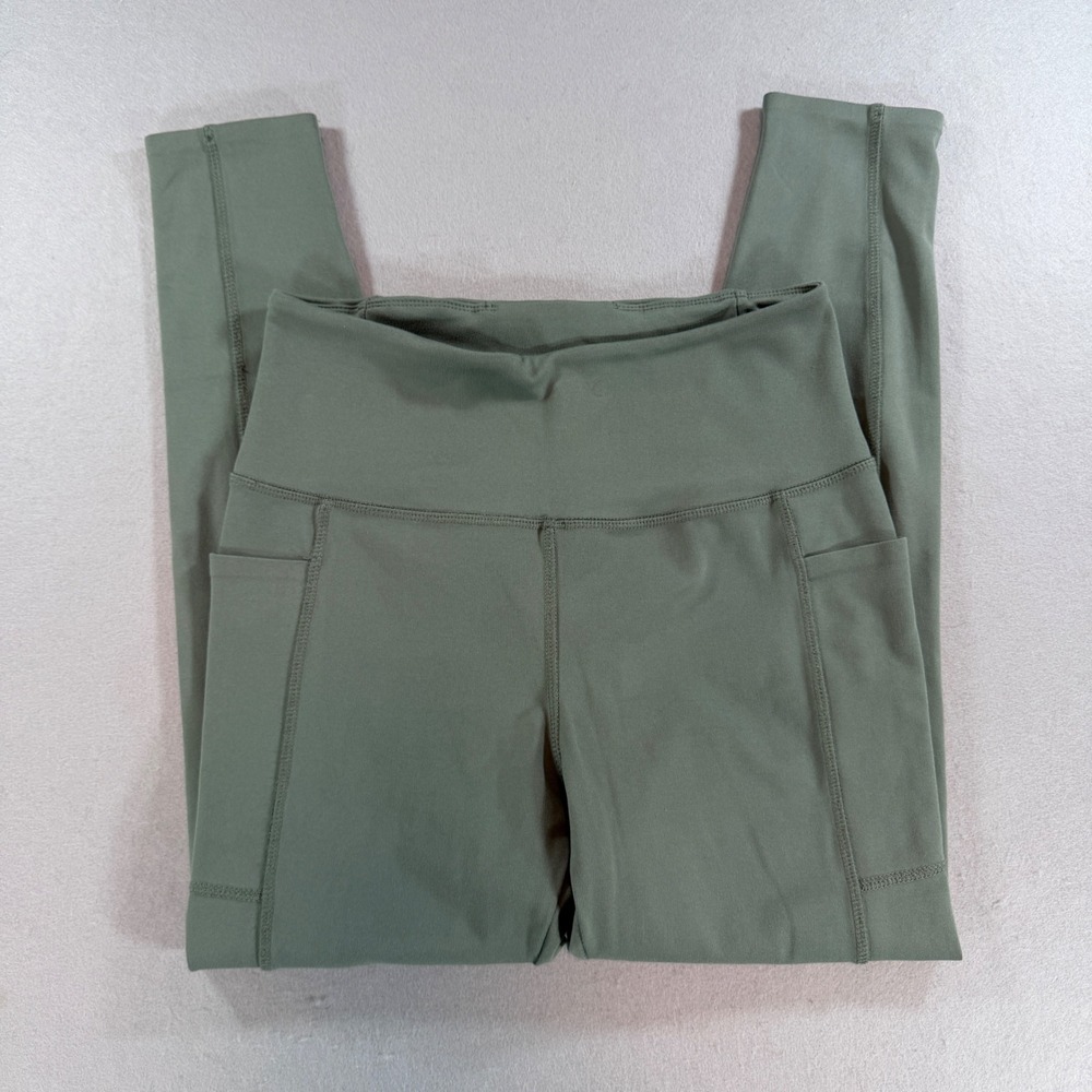 Danskin High-Waist 7/8 Pocket Leggings Women's M Sage Green Athletic